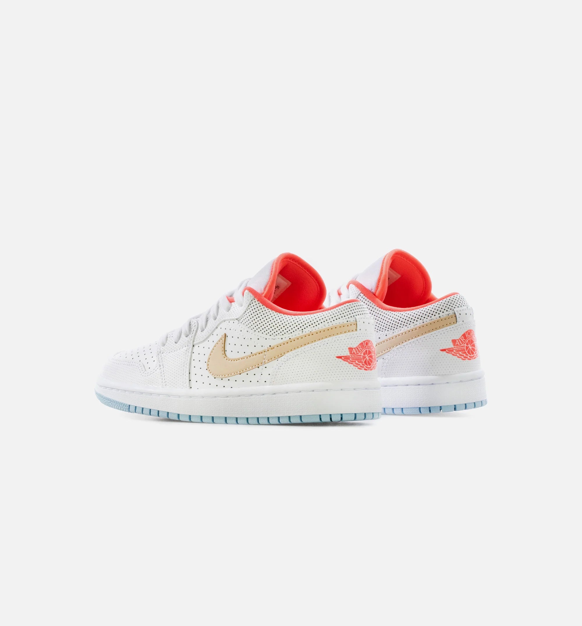 Air Jordan 1 Low White Sesame Womens Lifestyle Shoe White Sesame Flash Crimson Psychic Blue