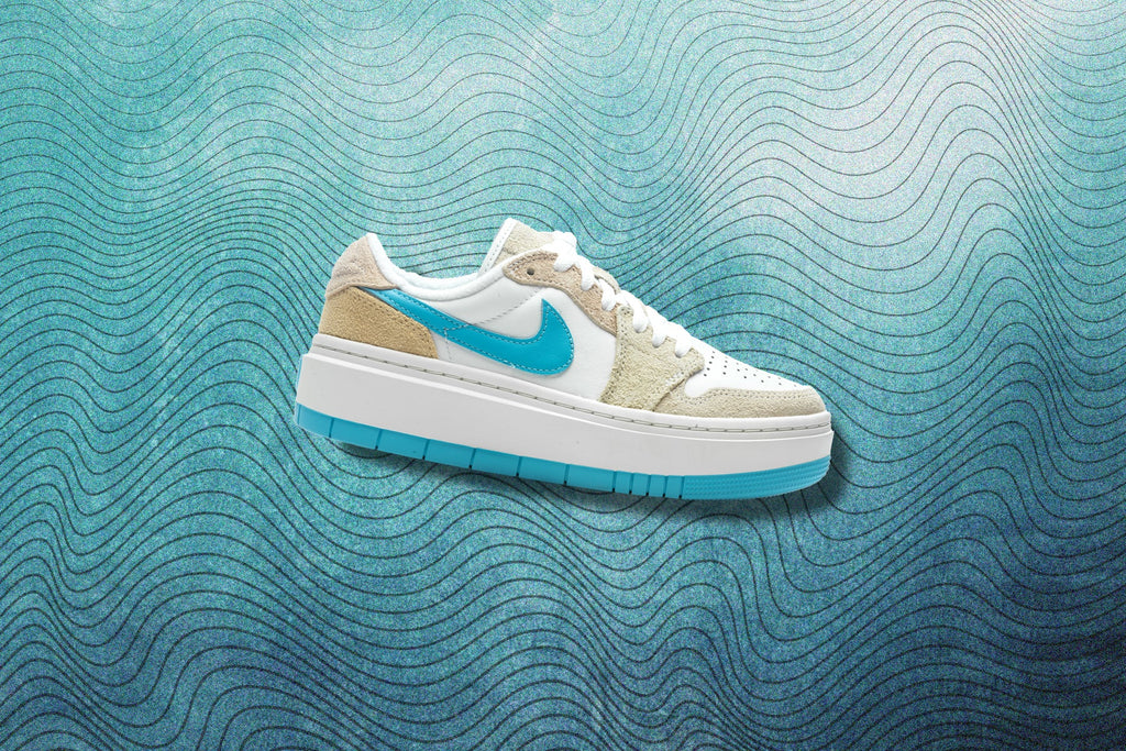 Womens Air Jordan 1 Elevate Low Salt Lake City White Baltic Blue Oil Green