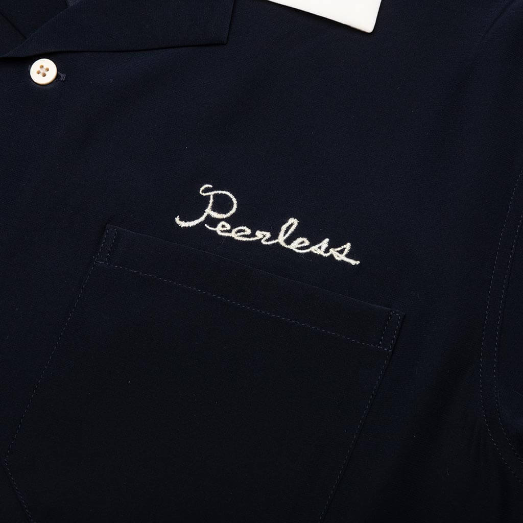 Hacking Short Sleeve Silk Navy