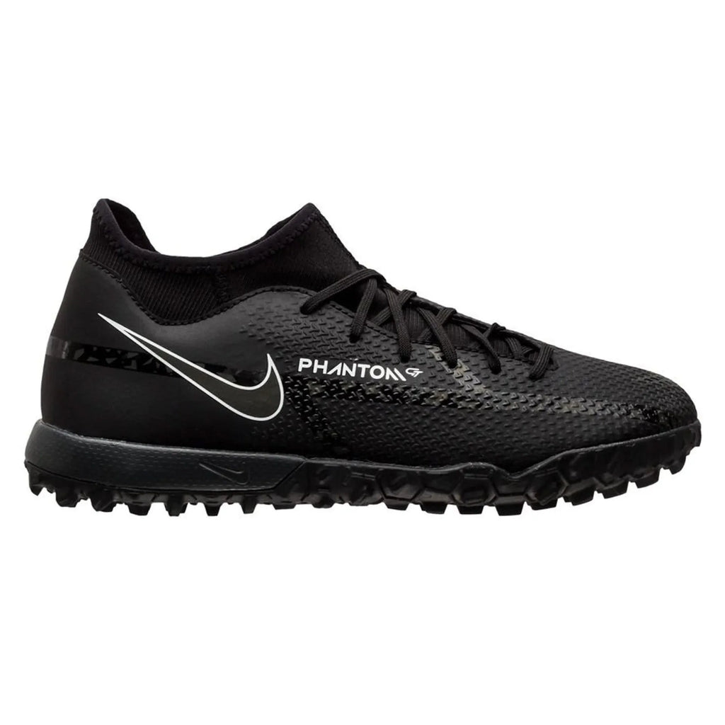 Nike Phantom GT2 Academy DF TF Turf Soccer Cleats Black Smoke Grey White