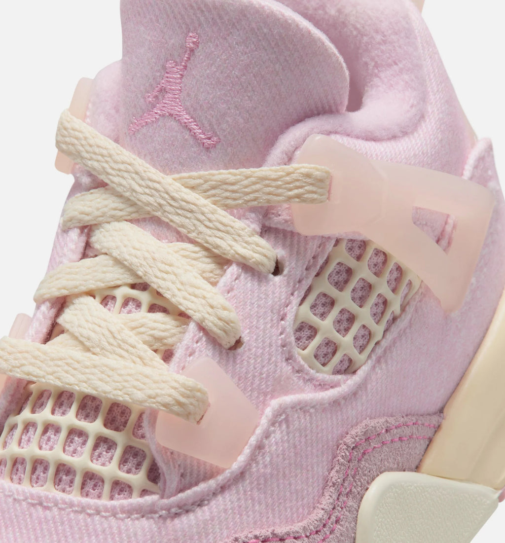 Air Jordan 4 Retro Pink Pearl And Iced Carmine Infant Toddler Lifestyle Shoe Iced Carmine Iced Carmine Coconut Milk Anthracite Muslin Pinksicle