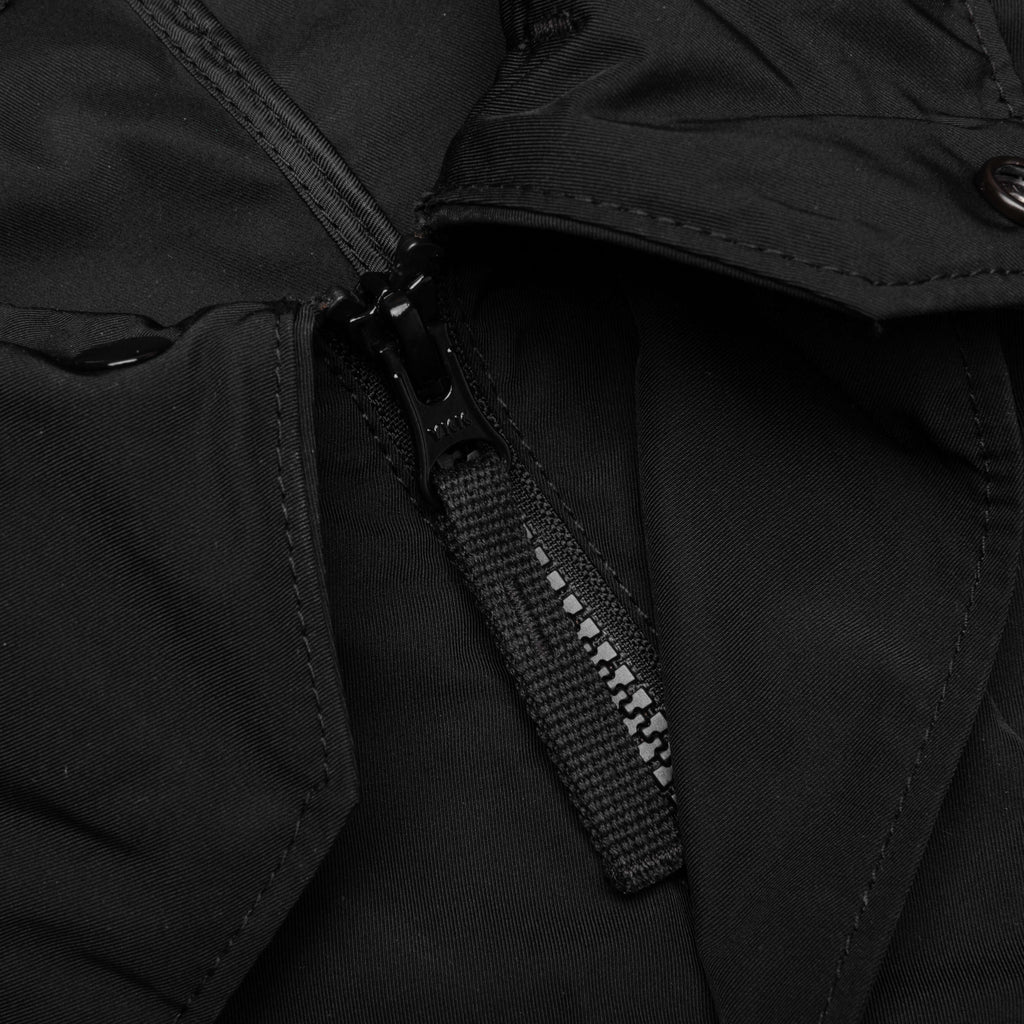 Micro Twill Hooded Jacket Black