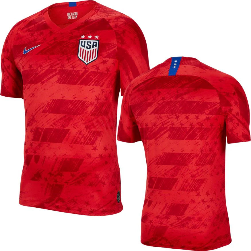 Nike USMNT 2019 Stadium Away Mens Jersey Speed Red Bright Blue