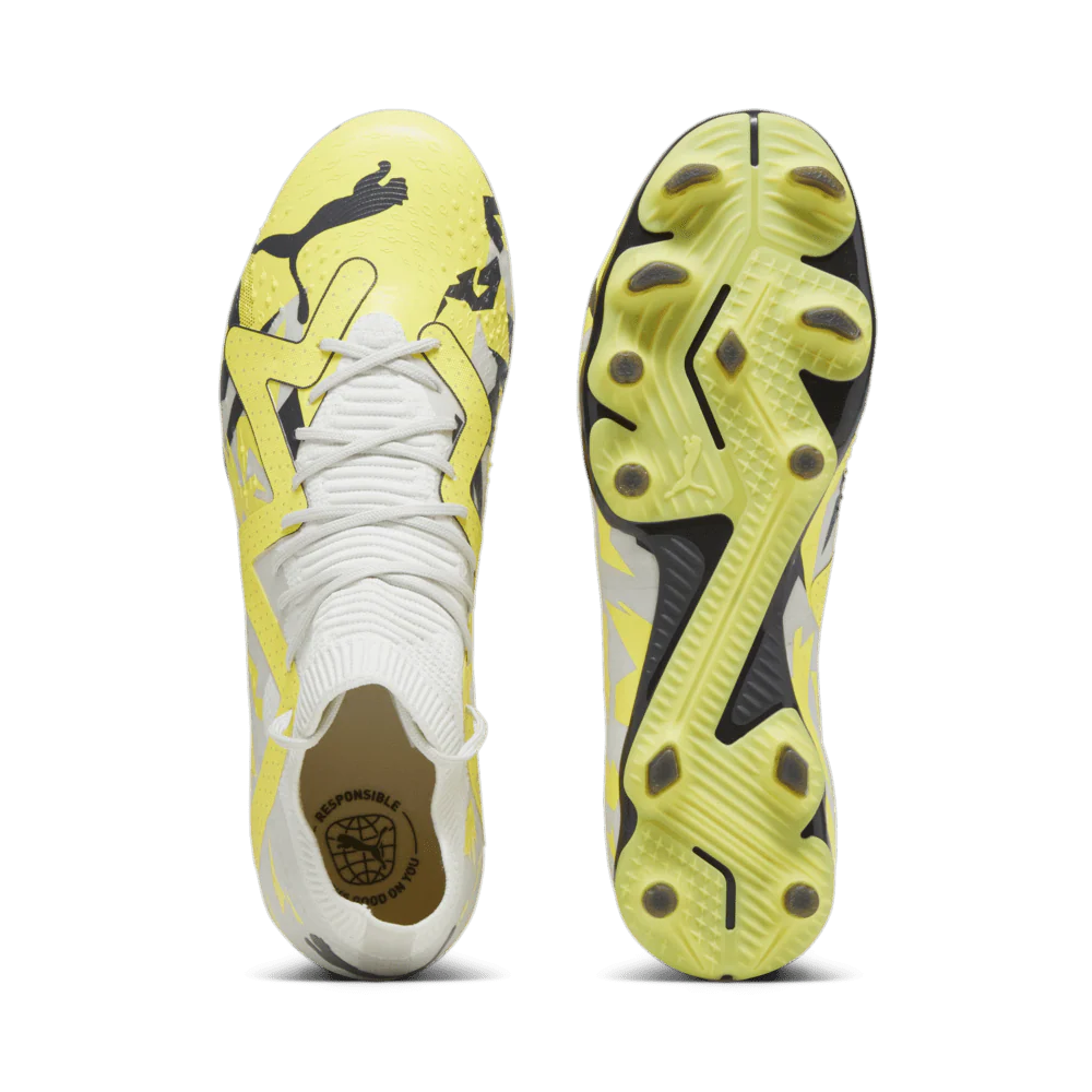 PUMA Future Match FG AG Soccer Cleats Gray Yellow