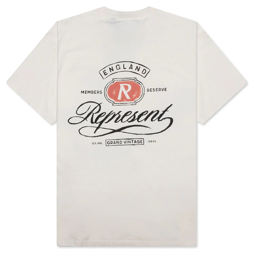 Grand Vintage Hand Drawn T Shirt Aged White
