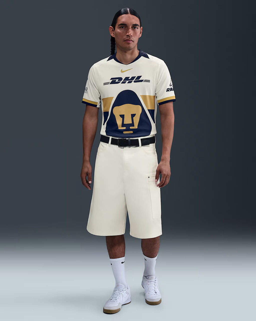 Nike UNAM PUMAS 2025 26 Mens Stadium Home Jersey Sail Club Gold