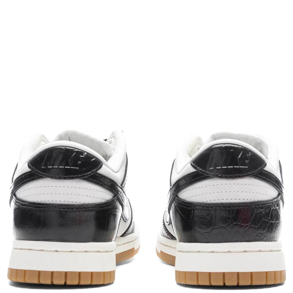 Womens Dunk Low LX Black Croc Phantom Black Sail