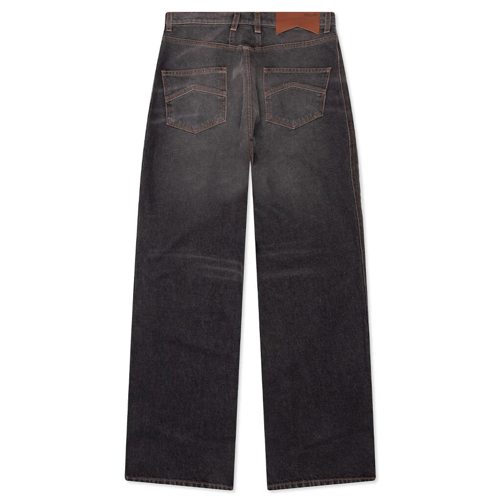 Wide Leg Traxedo Denim Pants Agoura Black