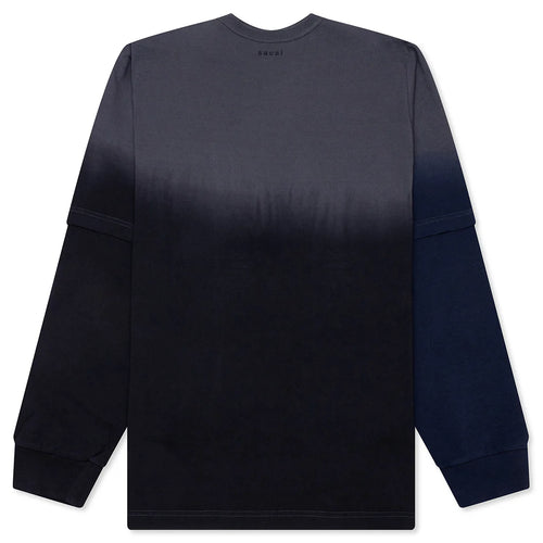 Garment Dye Cotton Jersey L S T Shirt Black
