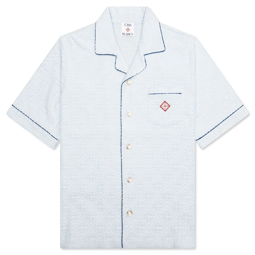 Open Collar Shirt Light Blue
