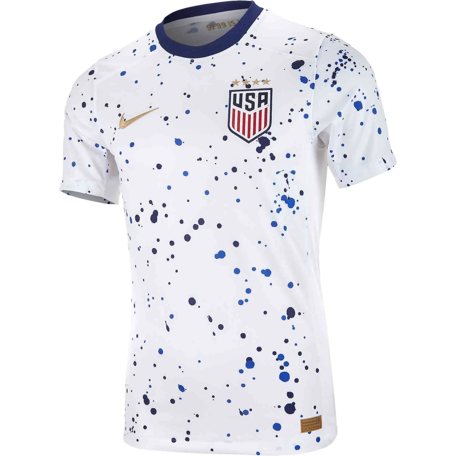 Nike USMNT 2023 Stadium Home Mens Jersey White Metallic Gold