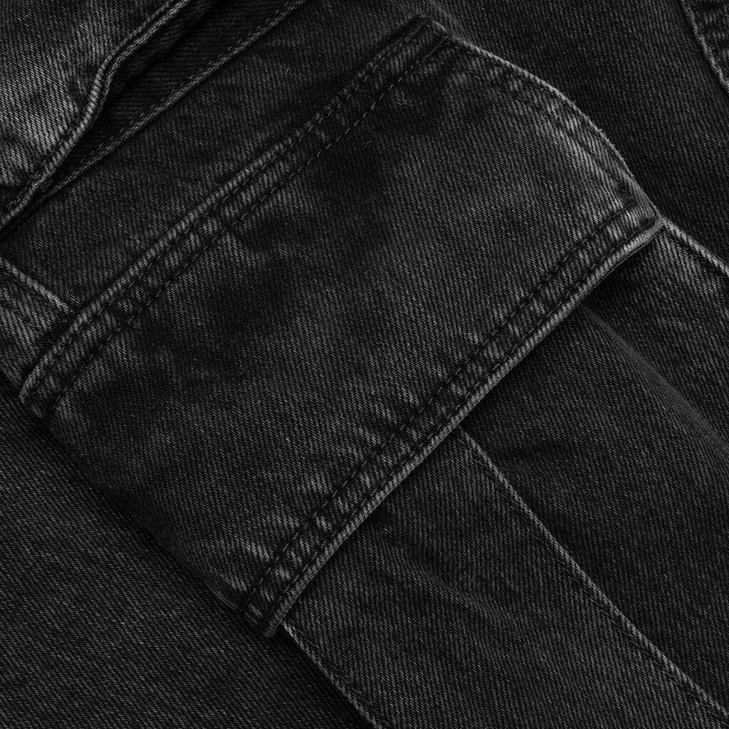 Denim Logo Cargos Charcoal Wash