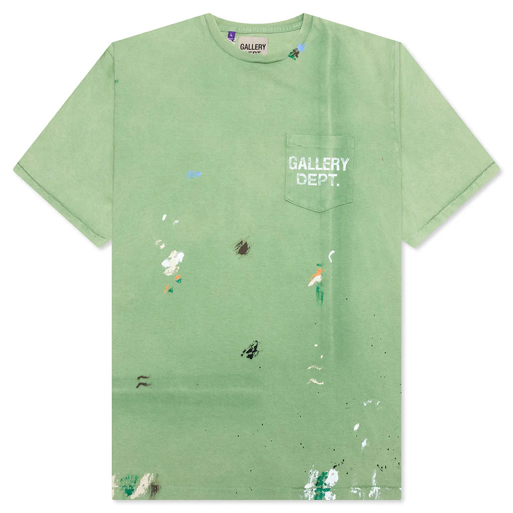 Vintage Logo Painted Tee Light Green