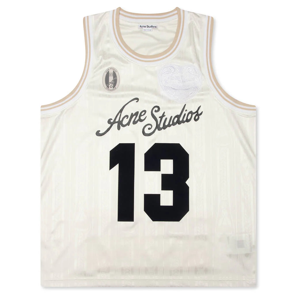 Sports Jersey Tank Top White