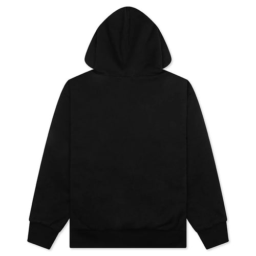 College Puffy Relaxed Fit Pullover Hoodie Black