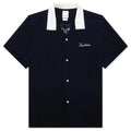 Hacking Short Sleeve Silk Navy