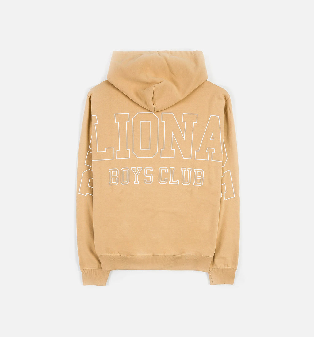BB Script Mens Hoodie Tan White