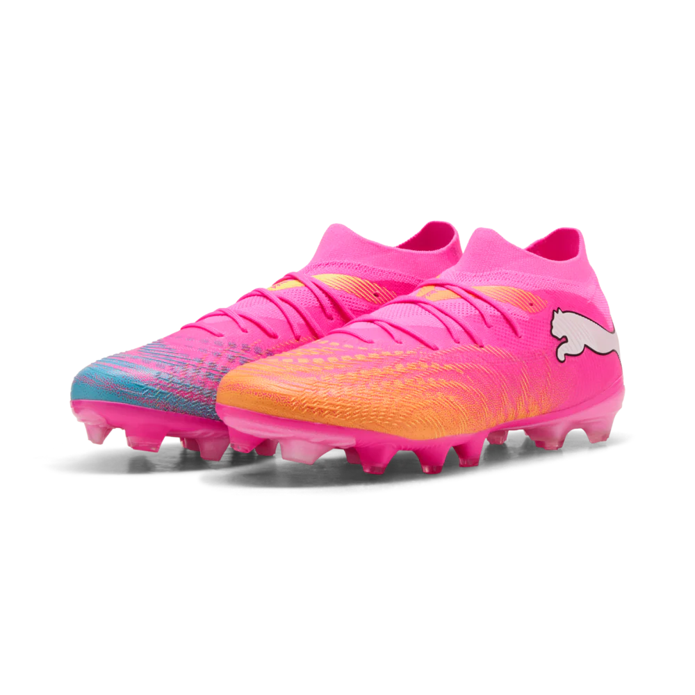 PUMA Future 9 Match FG AG Firm Ground Artificial Ground Mens Soccer Cleats Pink Aqua White