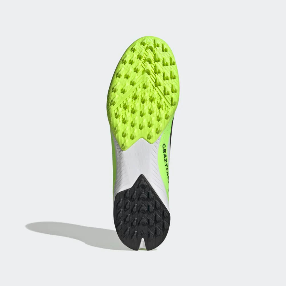 adidas X Crazyfast3 TF Turf Soccer Shoes White Black Lucid Lemon