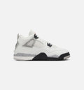 Air Jordan 4 Retro White Cement Preschool Lifestyle Shoe Summit White Fire Red Cement Grey Black