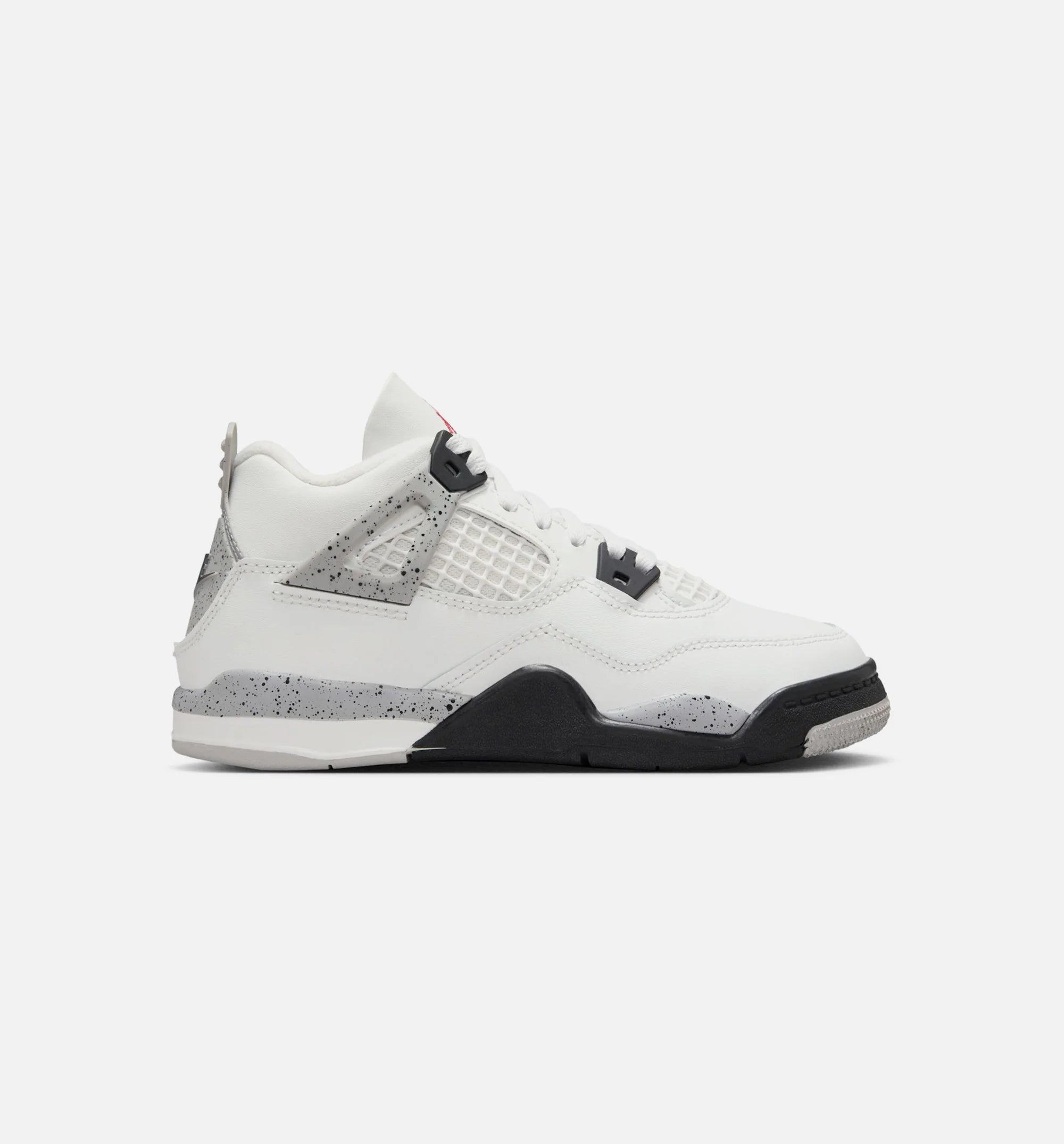 Air Jordan 4 Retro White Cement Preschool Lifestyle Shoe Summit White Fire Red Cement Grey Black
