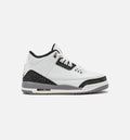 Air Jordan 3 Retro Cement Grey Grade School Lifestyle Shoe Summit White Fire Red Cement Grey Black