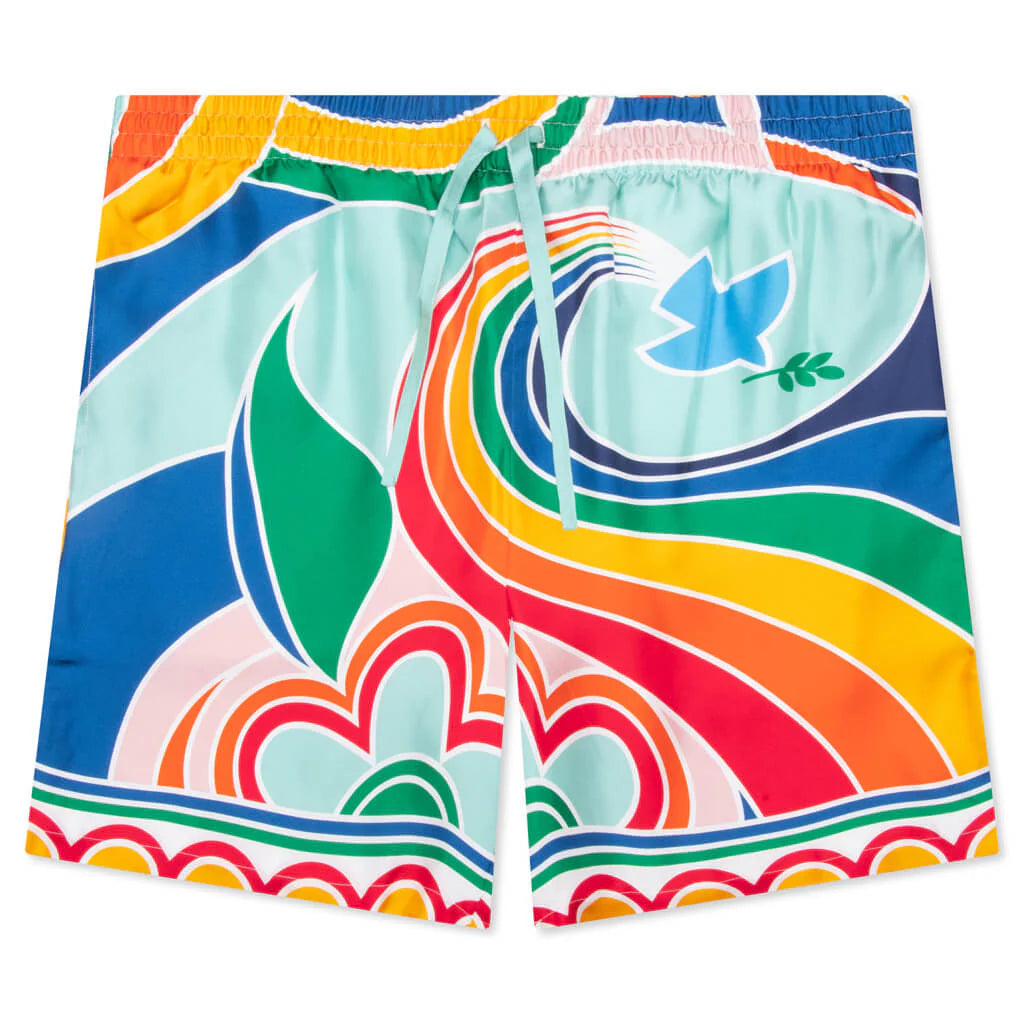 Le Pouvoir Des Fleuries Silk Twill Shorts Multi