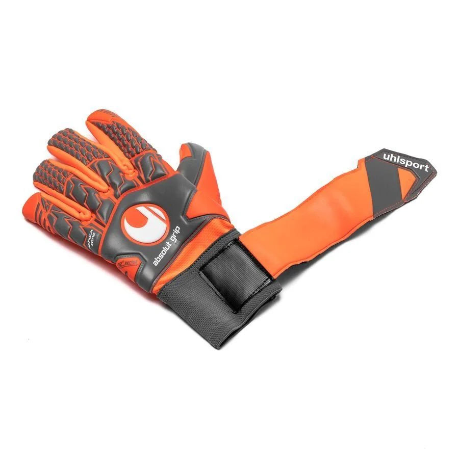 Uhlsport Aerored Absolutgrip Goalkeeper Gloves Dark Grey Fluo Red White