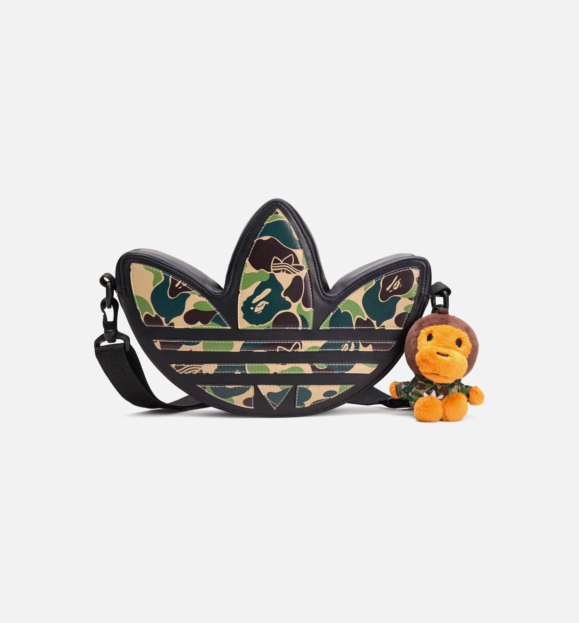 Bape Trefoil Shoulder Mens Bag Black