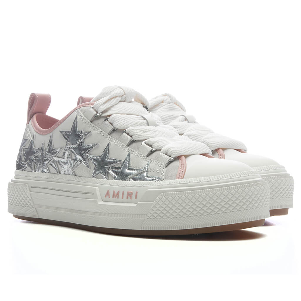 Womens Metallic Stars Court Low Pink