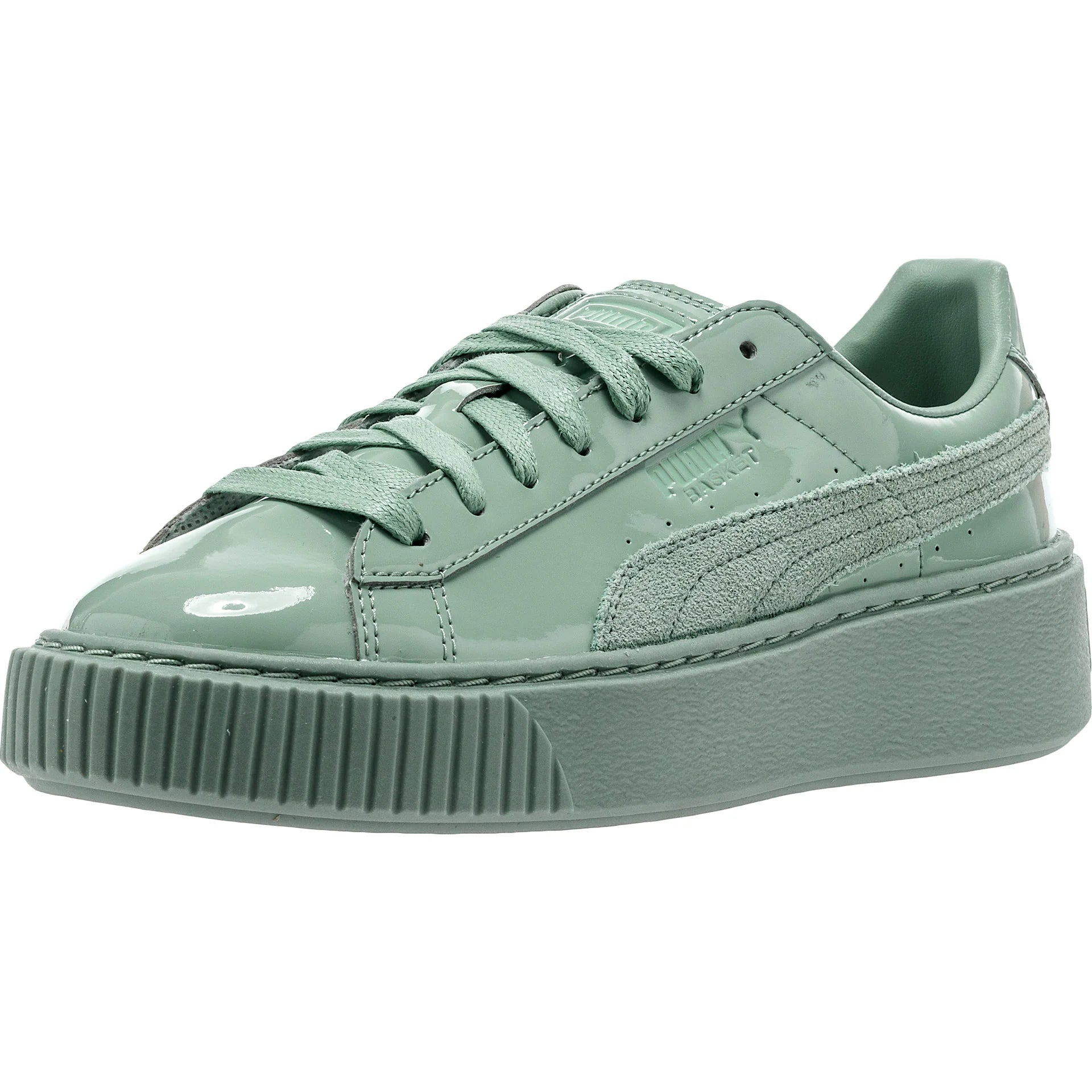 Basket Platform Patent Womens Blue Surf