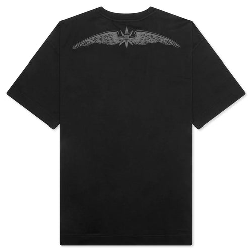 Wings Cotton T Shirt Black