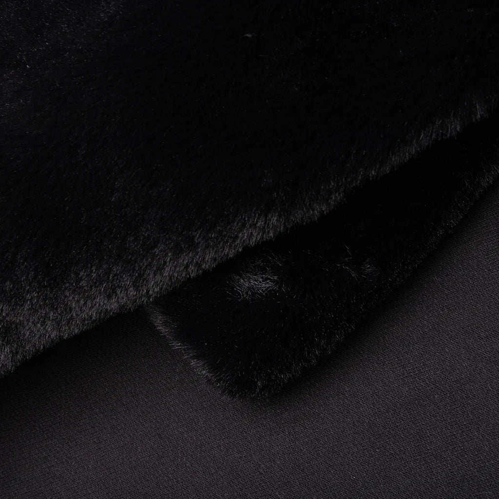 Faux Fur Hood Sweatshirt UTC269 Nero
