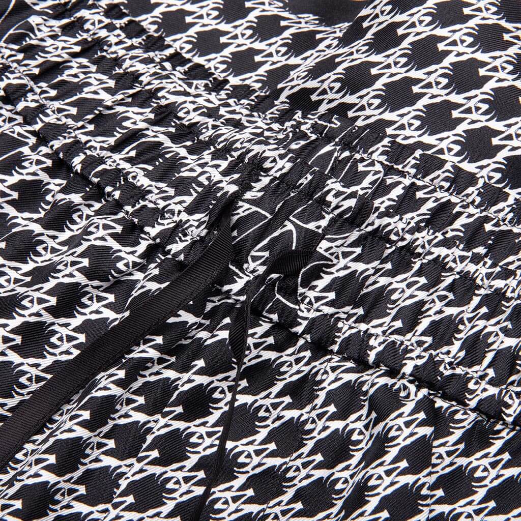 Houndstooth Silk Short Black