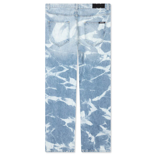 Patterned Bleach Baggy Jeans Light Wash
