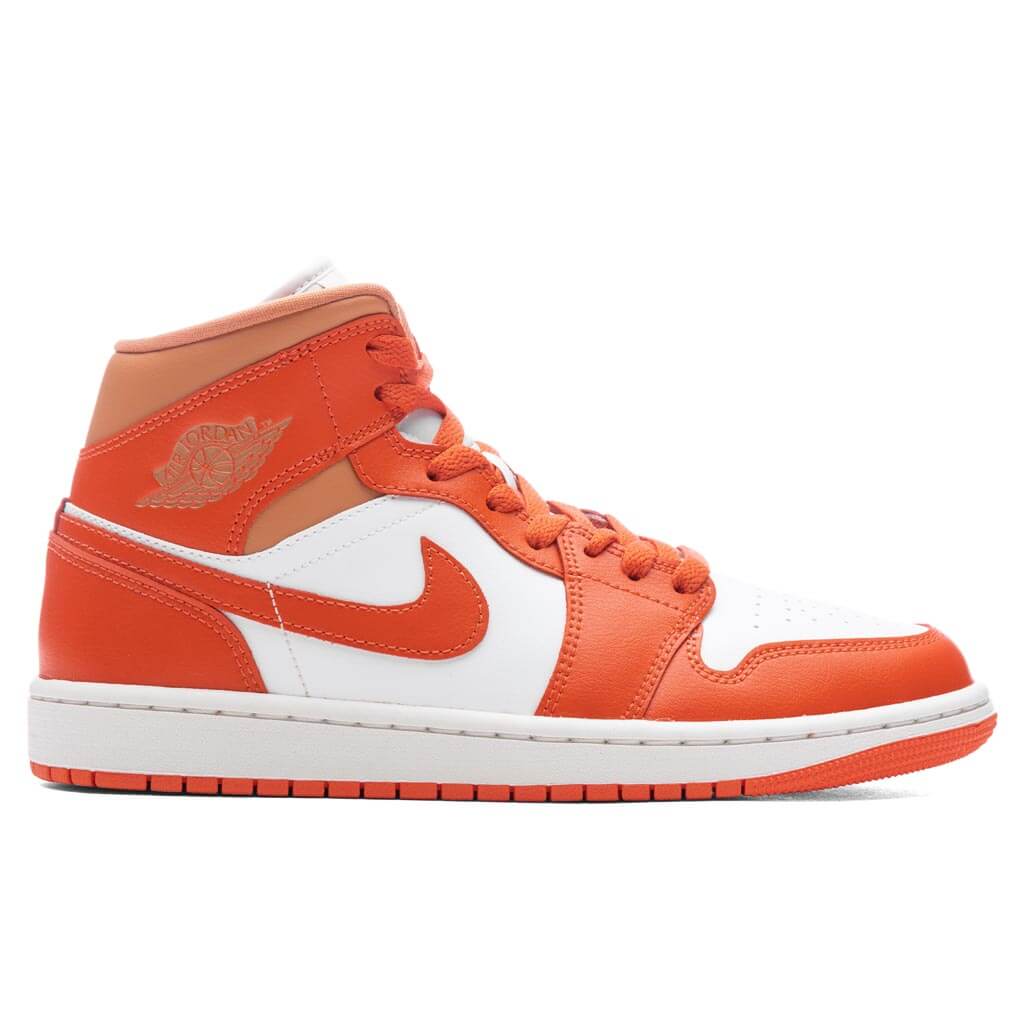 Womens Air Jordan 1 Mid Summit White Cosmic Clay Amber Brown