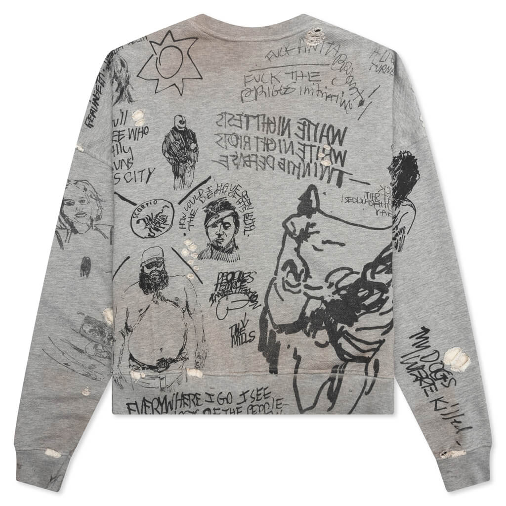 Pumping Iron Crewneck Sweatshirt Heather Grey