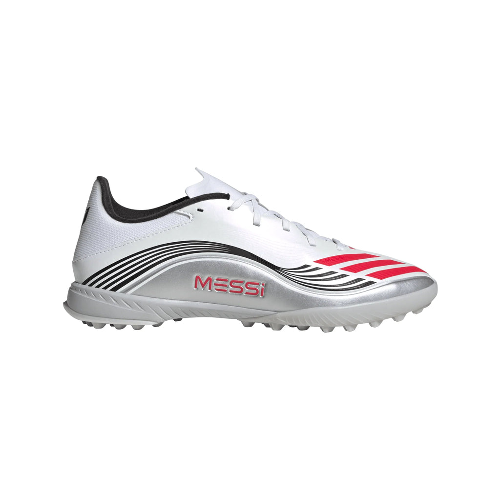 adidas F50 Messi League Turf Soccer Cleats White Red Silver