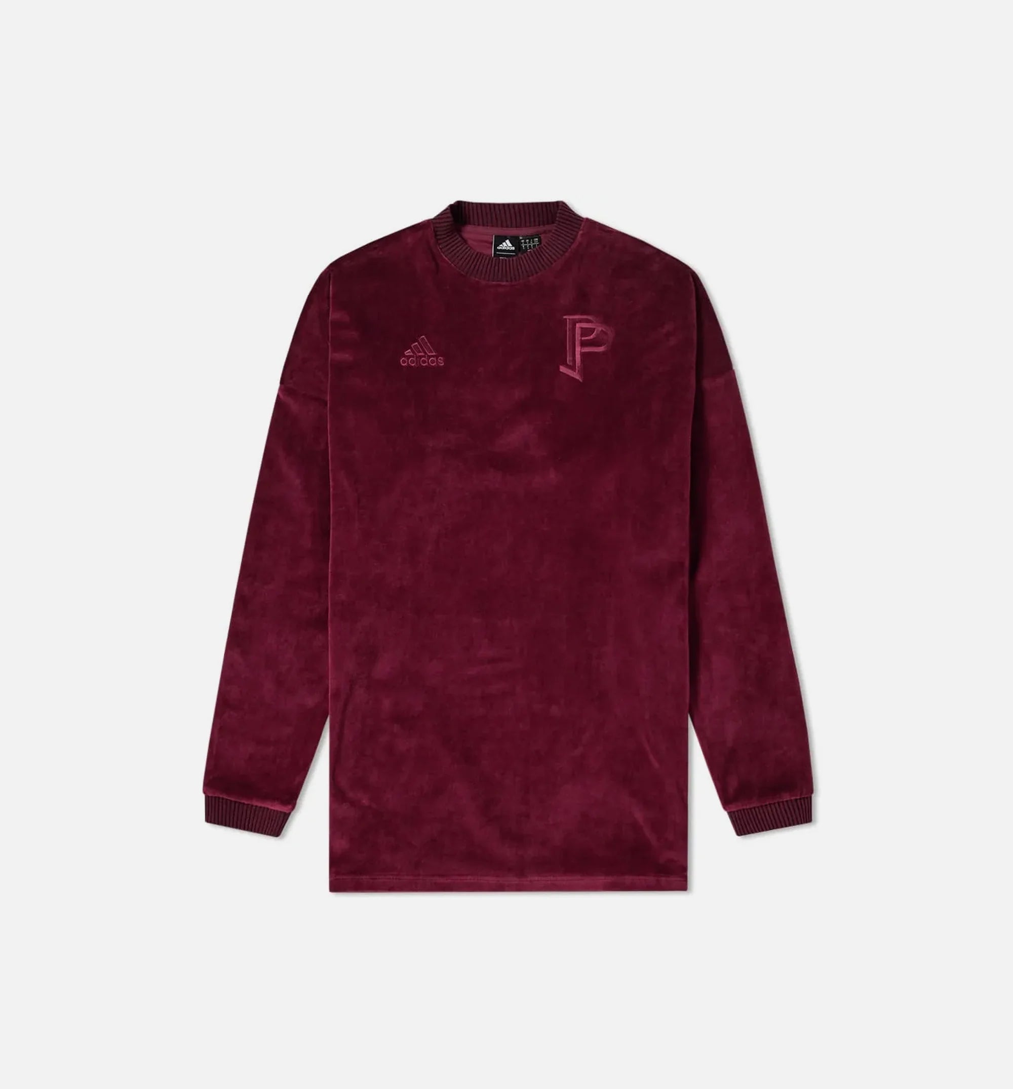 Tango Pogba Mens Long Sleeve Shirt Maroon Maroon
