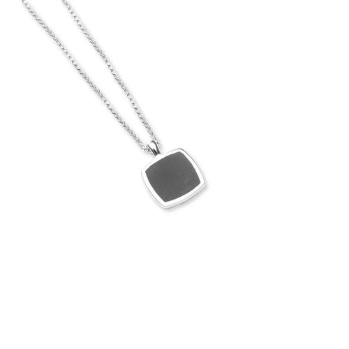 Cushion Pendant Onyx 925 Sterling Silver