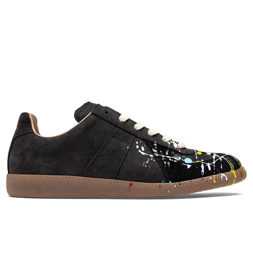 Replica Low Top Suede Paint Drop Black Multi