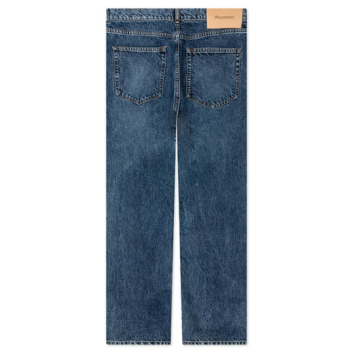 5 Pocket Straight Leg Trousers Mid Blue