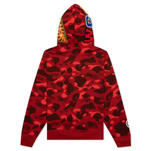 Color Camo Shark Full Zip Hoodie Red