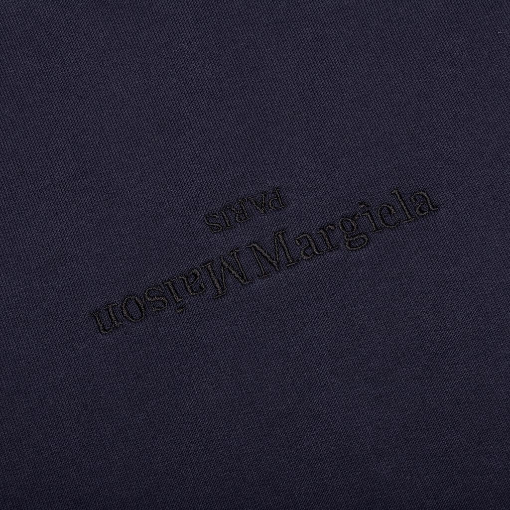 Tonal Upside Down Logo Hoodie Blue Tonal Embroidery