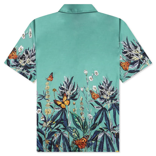 Botanical Silk S S Shirt Ocean Botanical