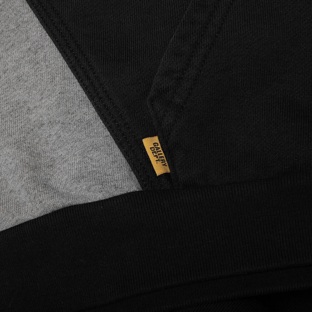 Contrast Panel Sweatshirt Washed Black Heather Grey