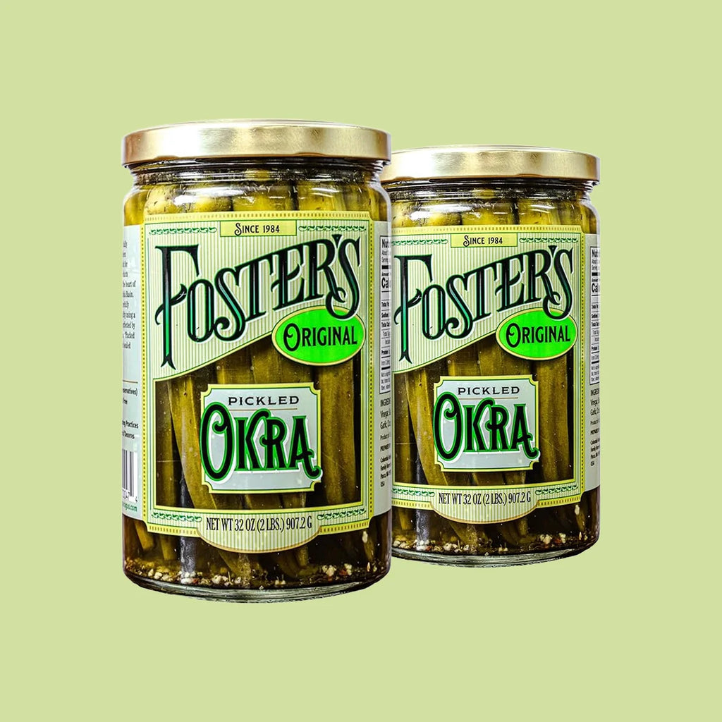 Foster's Since 1984 Pickled Okra in Jar, Original, 16oz, 2 Pack | Traditional Pickled Vegetables Recipe for over 40 years, Low Calorie Snack, Gluten Free, Fat and Preservative Free Pickles