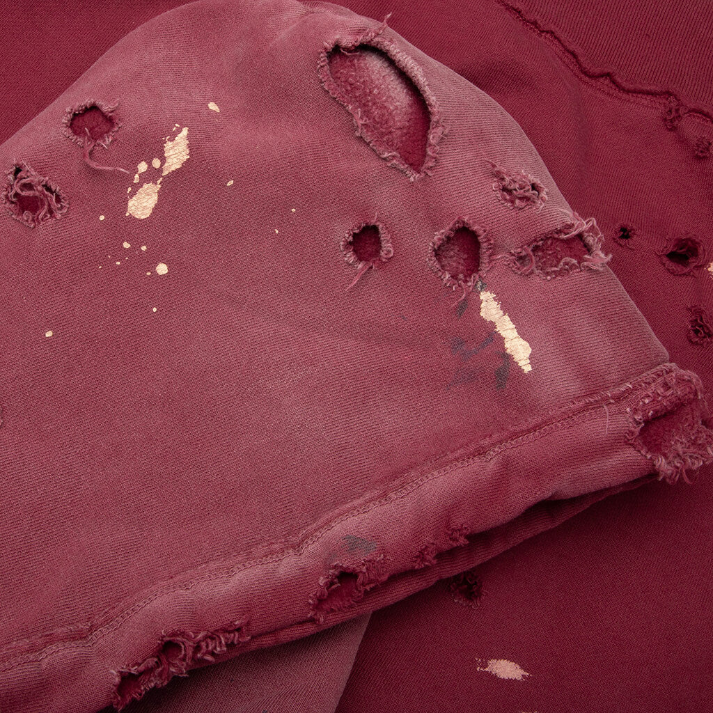 Luke Fleece Hoodie Burgundy
