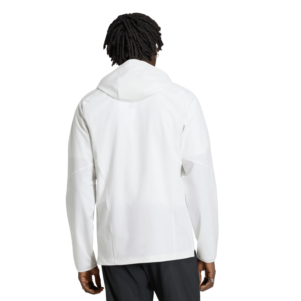 adidas Charlotte FC Tiro Travel Full Zip Mens Soccer Windbreaker White Blue