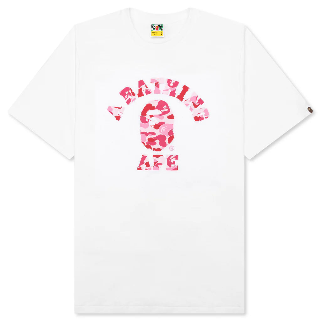 Abc Camo College Tee White Pink